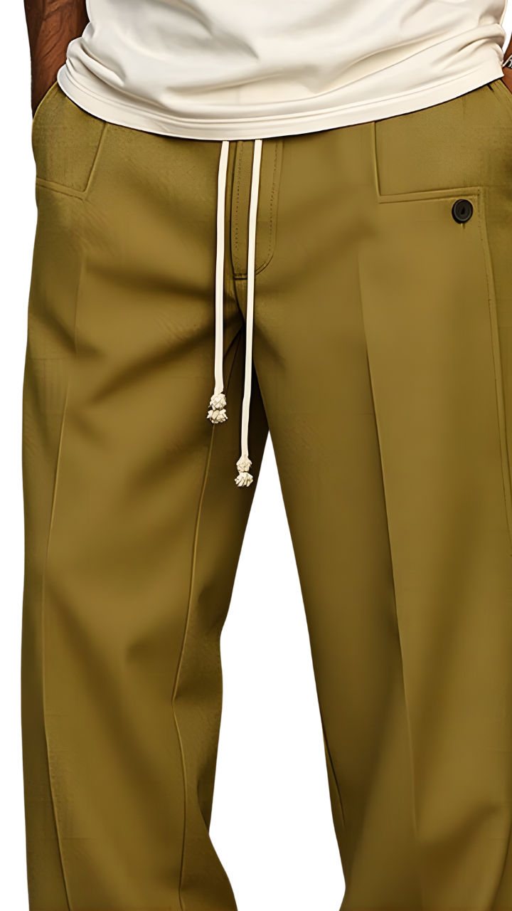 Pantalones con cordón ajustable de estilo urbano y cómodo