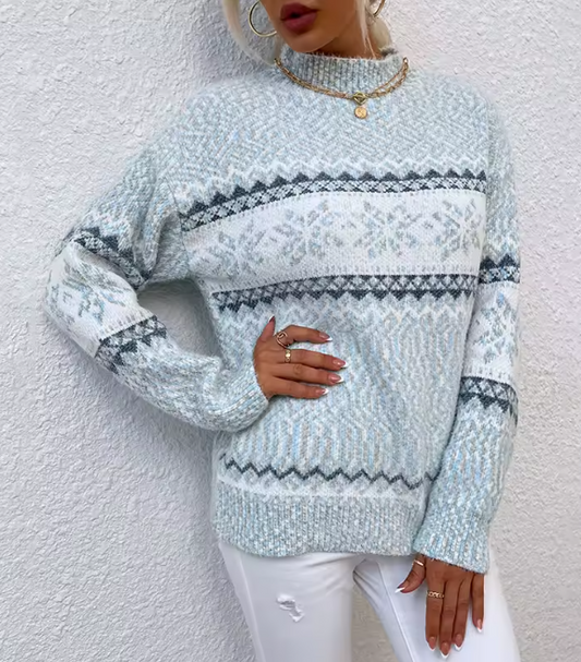 Sueter mujer copo de nieve manga larga Silamoda