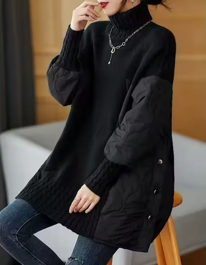 Melisa - Abrigo invierno de algodón holgada y gruesa con cuello alto para mujer